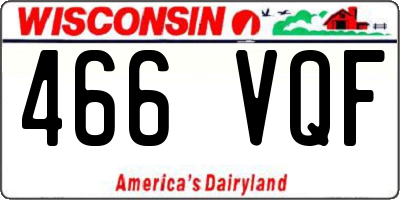 WI license plate 466VQF