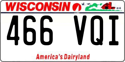 WI license plate 466VQI