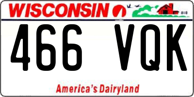 WI license plate 466VQK