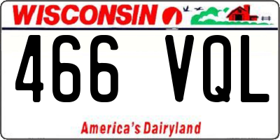 WI license plate 466VQL
