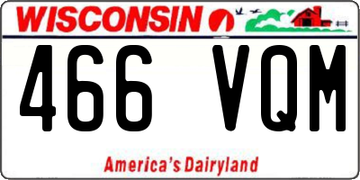 WI license plate 466VQM