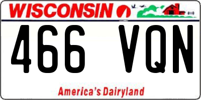 WI license plate 466VQN