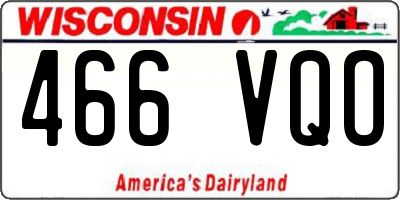 WI license plate 466VQO