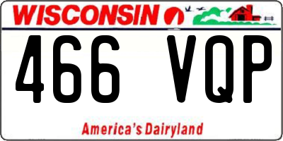 WI license plate 466VQP