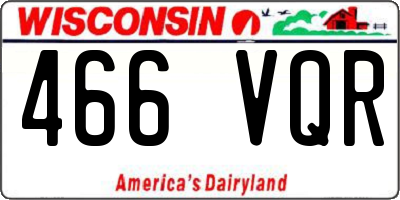 WI license plate 466VQR