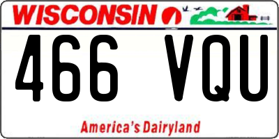 WI license plate 466VQU