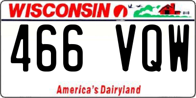WI license plate 466VQW