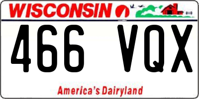 WI license plate 466VQX
