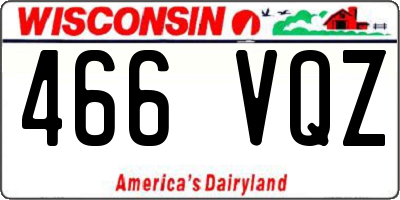 WI license plate 466VQZ