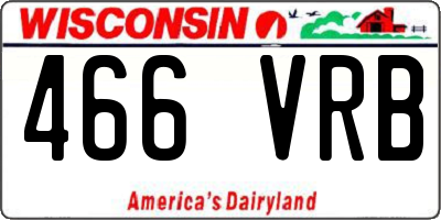 WI license plate 466VRB