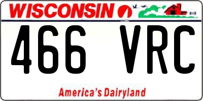 WI license plate 466VRC