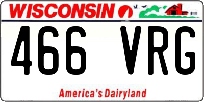 WI license plate 466VRG