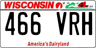 WI license plate 466VRH