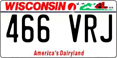 WI license plate 466VRJ