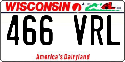 WI license plate 466VRL