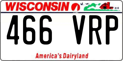WI license plate 466VRP