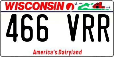 WI license plate 466VRR