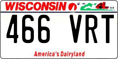 WI license plate 466VRT