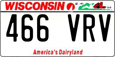 WI license plate 466VRV