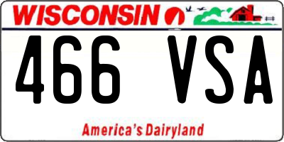 WI license plate 466VSA