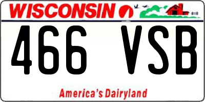 WI license plate 466VSB