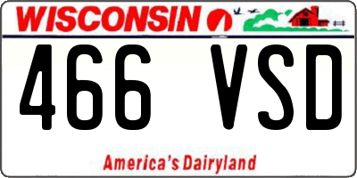WI license plate 466VSD