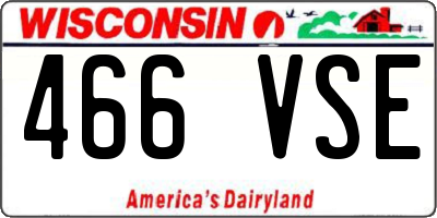 WI license plate 466VSE