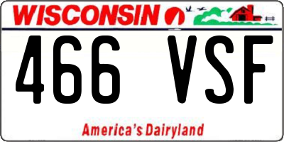 WI license plate 466VSF