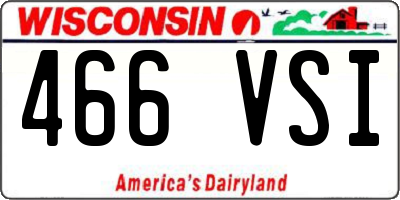WI license plate 466VSI
