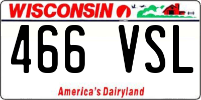 WI license plate 466VSL