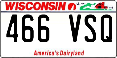 WI license plate 466VSQ
