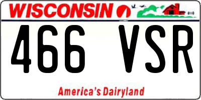 WI license plate 466VSR