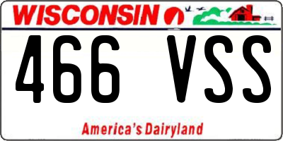 WI license plate 466VSS