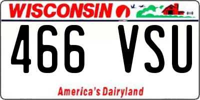 WI license plate 466VSU