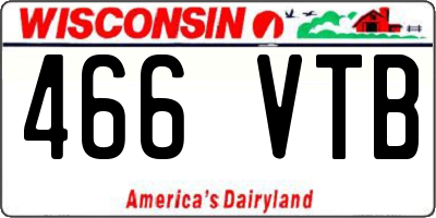 WI license plate 466VTB
