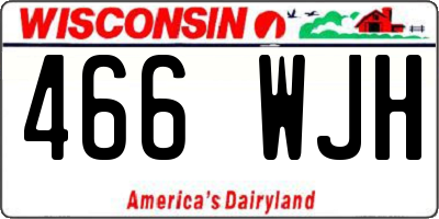 WI license plate 466WJH