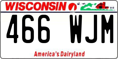 WI license plate 466WJM