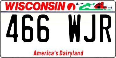 WI license plate 466WJR