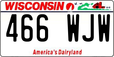 WI license plate 466WJW