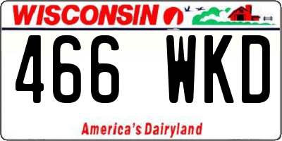 WI license plate 466WKD