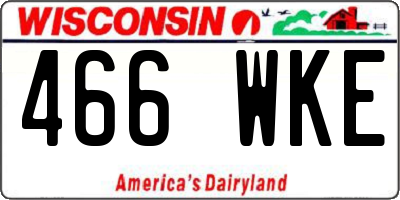 WI license plate 466WKE