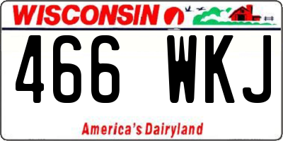 WI license plate 466WKJ