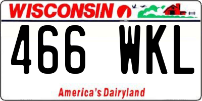 WI license plate 466WKL