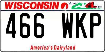 WI license plate 466WKP