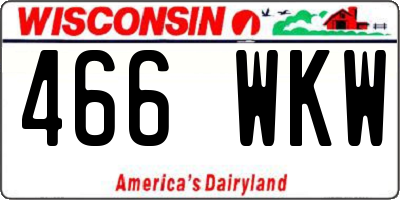 WI license plate 466WKW