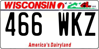 WI license plate 466WKZ