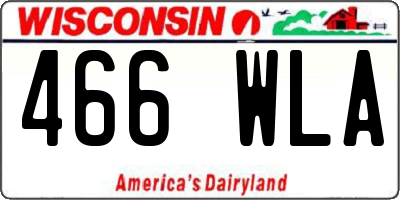 WI license plate 466WLA