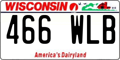WI license plate 466WLB