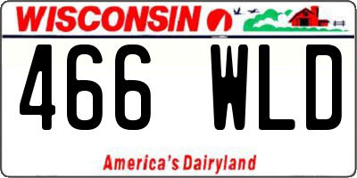 WI license plate 466WLD