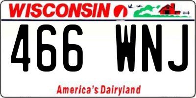 WI license plate 466WNJ
